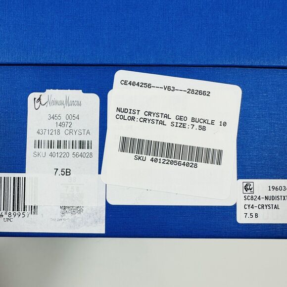 NIB Stuart Weitzman Nudist 7.5 Crystal Buckle Sandals 100mm Silver Glitter $625 - Picture 13 of 13